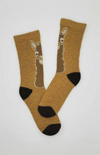 Load image into Gallery viewer, WUAMAN - Alpaca - Llama Face Alpaca Socks | Light Cushion Socks | Crew Socks: Brown / Small