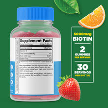 Load image into Gallery viewer, Lifeable - Lifeable Sugar Free Biotin 5,000 mcg Gummies, Hair Skin Nail: Raspberry Flavor / 60 Gummies