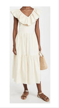 Load image into Gallery viewer, English Factory Women's Ruffled Neck Sleeveless MIDI Dress, S, Beige