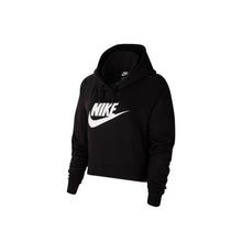 Load image into Gallery viewer, Nike Sportswear Essential Cropped Black/White Women's Hoodie, Black, XL