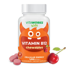 Load image into Gallery viewer, Lifeable - VitaWorks Kids Vitamin B12 Chewables, Cellular Energy: Natural Cherry Flavor / 120 Count