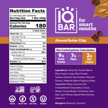 Load image into Gallery viewer, IQBAR - IQBAR Almond Butter Chip | Brain + Body Keto Protein Bars