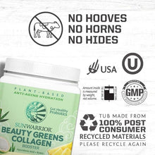 Load image into Gallery viewer, Sunwarrior - Beauty Greens Pina Colada Collagen Powder - Vegan, Soy-Free