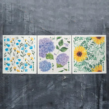 Load image into Gallery viewer, Plantish - Floral Bursts - Set of 3 Swedish Sponge Cloths: Set of 3