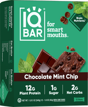 Load image into Gallery viewer, IQBAR - IQBAR Chocolate Mint Chip | Brain + Body Keto Protein Bars
