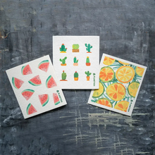 Load image into Gallery viewer, Plantish - Orange Slice - Swedish Sponge Cloth