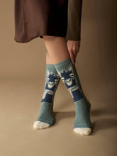 Load image into Gallery viewer, WUAMAN - Alpaca - Llama Face Alpaca Socks | Light Cushion Socks | Crew Socks: Brown / Small