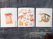 Load image into Gallery viewer, Plantish - Foxes - Swedish Sponge Cloth