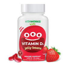 Load image into Gallery viewer, Lifeable - VitaWorks Kids Vitamin D Jelly Beans, Immune Support: Natural Strawberry Flavor / 60 Count