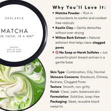 Load image into Gallery viewer, Orglamix - Matcha Detox Facial in a Bar™ | Purifying Soap Free Cleanser