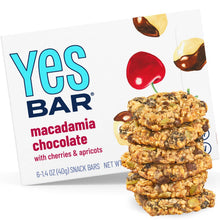 Load image into Gallery viewer, YES Bar® - Low Sugar Snack Bars - Macadamia Cherry Chocolate - Premium Real Food Snack Bar