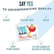 Load image into Gallery viewer, YES Bar® - Low Sugar Snack Bars - Apple Cinnamon Crisp - Premium Real Food Snack Bar