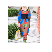 Load image into Gallery viewer, Tory Burch Women's Silk Colorblocked Tie Dress, Multi, 0