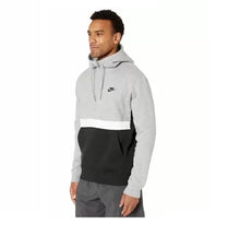 Load image into Gallery viewer, Men's Club Fleece Colorblocked Half-Zip Hoodie, Gray & Black, S, Defective