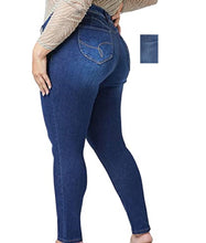 Load image into Gallery viewer, YMI(R) Women's Juniors' Skinny Distressed Rep Jeans, Blue, 11/30