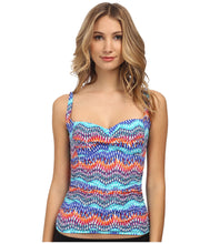 Load image into Gallery viewer, La Blanca Over The Shoulder Tankini Top Women's Swimsuit, Multi, 4