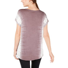 Load image into Gallery viewer, Ideology Women's Tie Dye Short Sleeve Crew Neck T-Shirt Active Wear, Gray/Purple