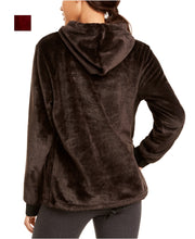 Load image into Gallery viewer, Ideology Women's Faux-Fur Quarter-Zip Soft Hoodie, Cherry Pie, M