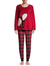 Load image into Gallery viewer, Secret Treasures Women's and Women's Plus Plush Winter Polar Bear Twosies Set, Red, S/CH