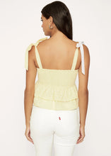 Load image into Gallery viewer, Lost + Wander Women's Sunset Soiree Peplum Tank Top, Yellow, Small