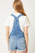 Load image into Gallery viewer, Belloago Women's Distressed Rolled Hem Cotton Denim Overall Shorts