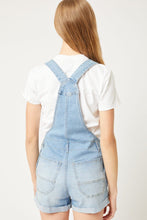 Load image into Gallery viewer, Belloago Women's Distressed Rolled Hem Cotton Denim Overall Shorts