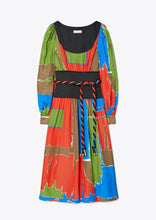 Load image into Gallery viewer, Tory Burch Women's Silk Colorblocked Tie Dress, Multi, 0