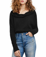 Load image into Gallery viewer, Free People Women's Wildcat Thermal Pullover Sweater, Black, XS