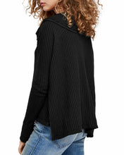 Load image into Gallery viewer, Free People Women's Wildcat Thermal Pullover Sweater, Black, XS