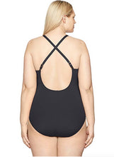Load image into Gallery viewer, La Blanca Plus Women's High Neck Tummy-Control One Piece, Black, 20W