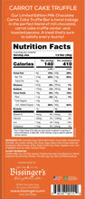 Load image into Gallery viewer, Bissinger&#39;s - Bissinger&#39;s Milk Chocolate Carrot Cake Truffle Bar - 3 OZ
