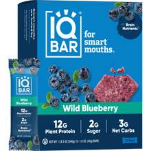 Load image into Gallery viewer, IQBAR - IQBAR Wild Blueberry | Brain + Body Keto Protein Bars
