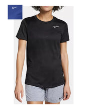 Load image into Gallery viewer, Nike Women&#39;s Dry Legend Short Sleeve Training T-Shirt Blue/White, M
