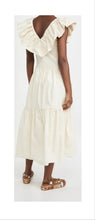 Load image into Gallery viewer, English Factory Women&#39;s Ruffled Neck Sleeveless MIDI Dress, S, Beige
