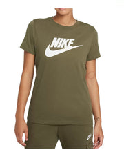 Load image into Gallery viewer, Nike Women&#39;s Sportswear Cotton T-Shirt, Olive/White, XL
