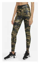 Load image into Gallery viewer, Nike Women&#39;s Mid-Rise Camo Leggings, Olive, XL
