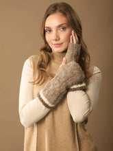 Load image into Gallery viewer, WUAMAN - Alpaca - Alma Boucle Alpaca Wrist Warmers | Alpaca Fingerless Gloves: Beige
