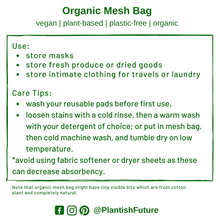 Load image into Gallery viewer, Plantish - Set of 2 Organic Mesh Bags: Set of 2
