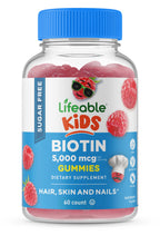 Load image into Gallery viewer, Lifeable - Lifeable Sugar Free Biotin for Kids 5,000 mcg Gummies: Raspberry Flavor / 60 Gummies
