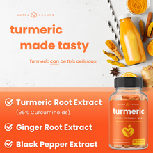 Load image into Gallery viewer, NutraChamps - Turmeric &amp; Ginger Gummies
