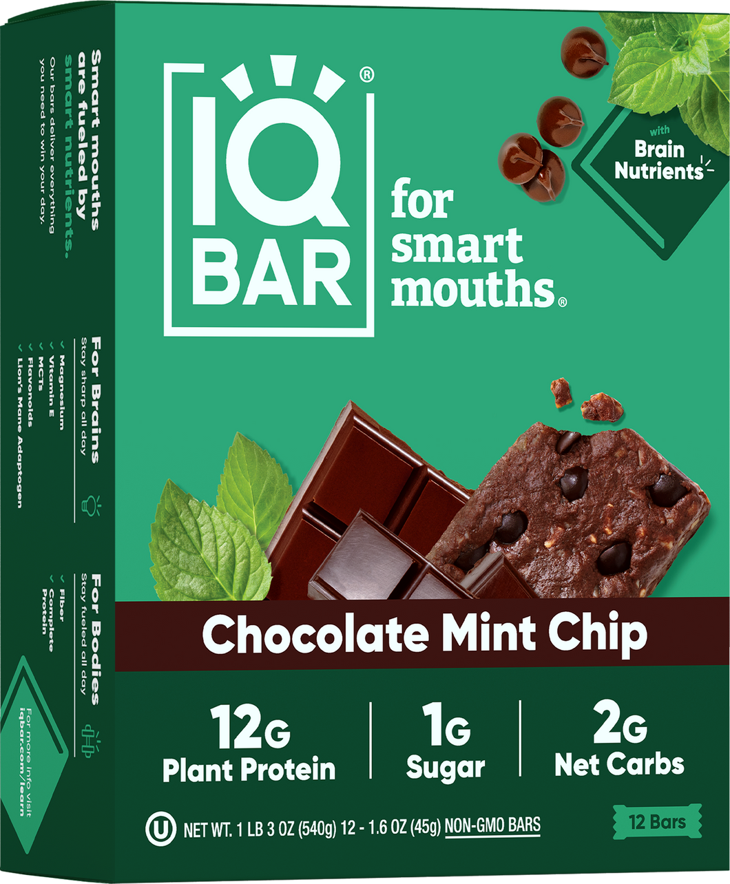 IQBAR - IQBAR Chocolate Mint Chip | Brain + Body Keto Protein Bars
