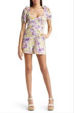 Load image into Gallery viewer, Adelyn Rae Women&#39;s Floral Print Embroidered Romper, Lilac, S
