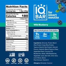 Load image into Gallery viewer, IQBAR - IQBAR Wild Blueberry | Brain + Body Keto Protein Bars
