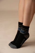 Load image into Gallery viewer, WUAMAN - Alpaca - Inca Shorty Alpaca Socks | Full Cushion Socks | Ankle Socks: Blue / Small
