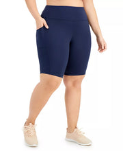 Load image into Gallery viewer, ID Ideology Women&#39;s Plus Size Pull-On Bicycle Shorts, Indigo Sea, 2X
