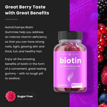 Load image into Gallery viewer, NutraChamps - Sugar Free Biotin Gummies
