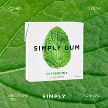 Load image into Gallery viewer, Simply Gum - Peppermint Chewing Gum - Natural + Plastic-Free | 12 Pack
