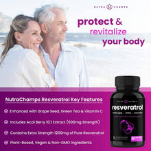 Load image into Gallery viewer, NutraChamps - Resveratrol | Healthy Aging, Immune Support &amp; Heart Health
