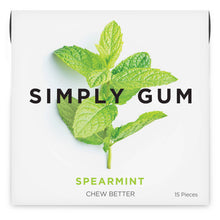 Load image into Gallery viewer, Simply Gum - Spearmint Chewing Gum - Natural + Plastic-Free | 12 Pack

