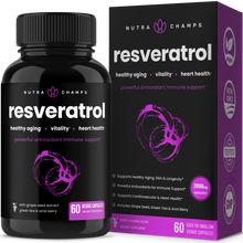 Load image into Gallery viewer, NutraChamps - Resveratrol | Healthy Aging, Immune Support &amp; Heart Health
